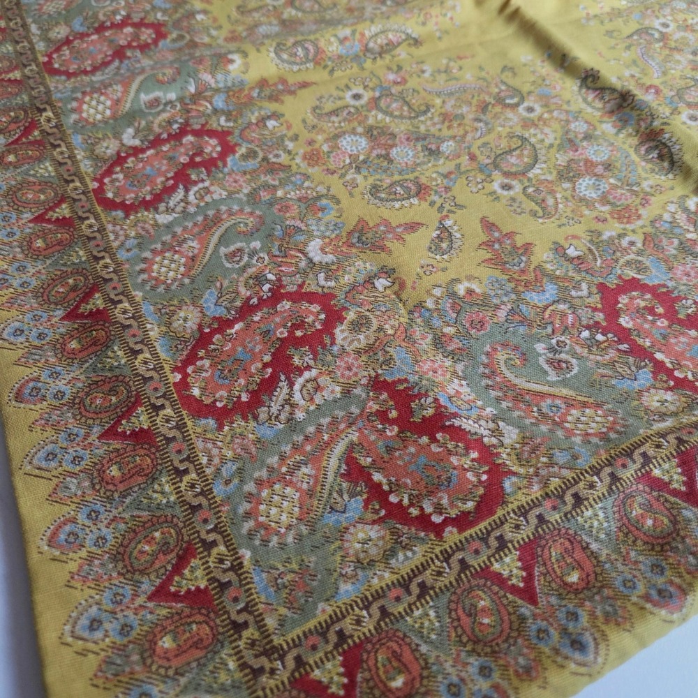 Pottery Barn 24x24 Pillow Covers Set of 2 Mustard Yellow Paisley Boho Classic